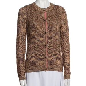 MISSONI for Target Metallic Chevron Patterned Sweater Cardigan